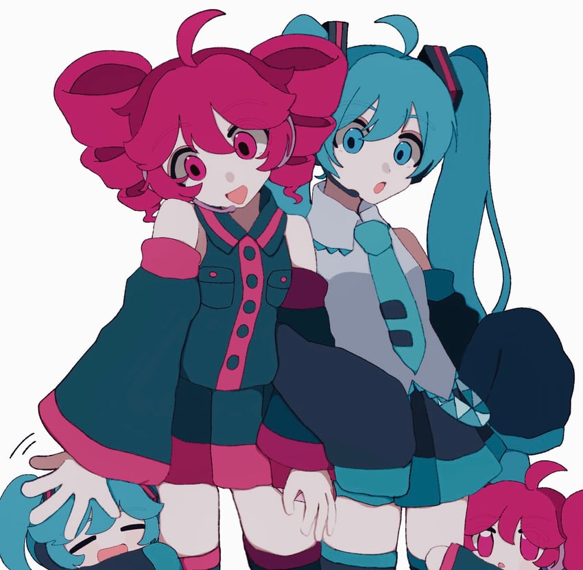 hatsune miku and kasane teto (vocaloid and 1 more) drawn by agyo_(ikayaki5252)