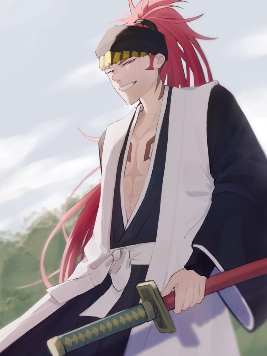 abarai renji (bleach and 1 more) drawn by hhjr_3me