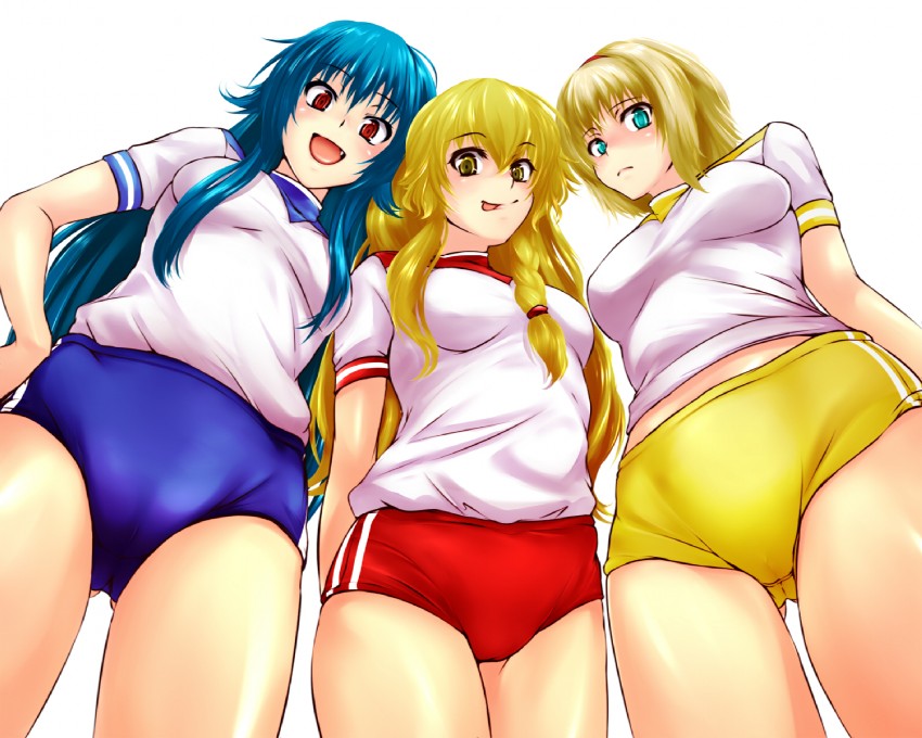 kirisame marisa, alice margatroid, and hinanawi tenshi (touhou) drawn by k2isu