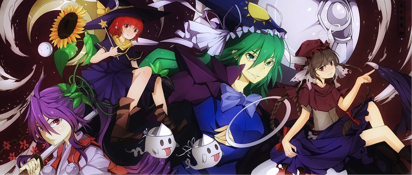 kirisame marisa, mima, meira, rika, evil eye sigma, and 2 more (touhou and 1 more) drawn by alxz