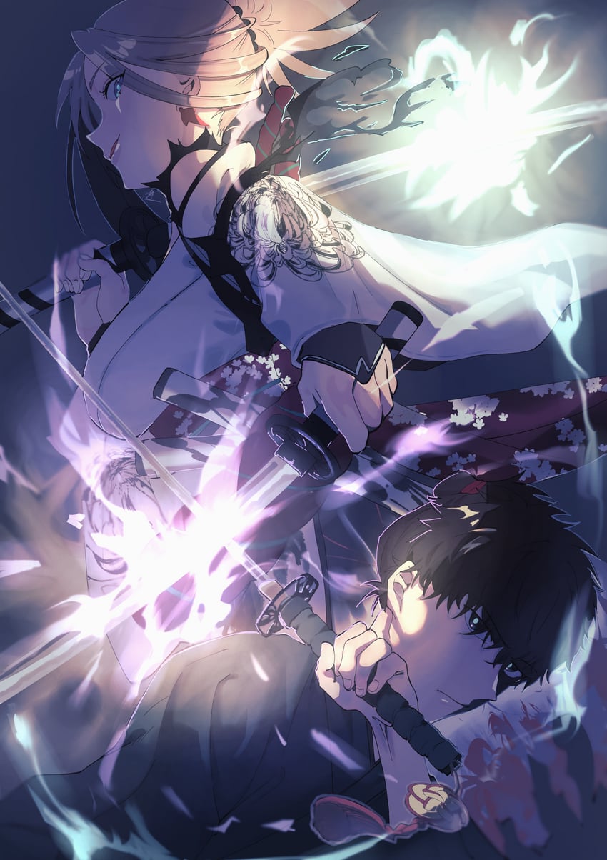 miyamoto musashi and miyamoto iori (fate and 1 more) drawn by awapontasu