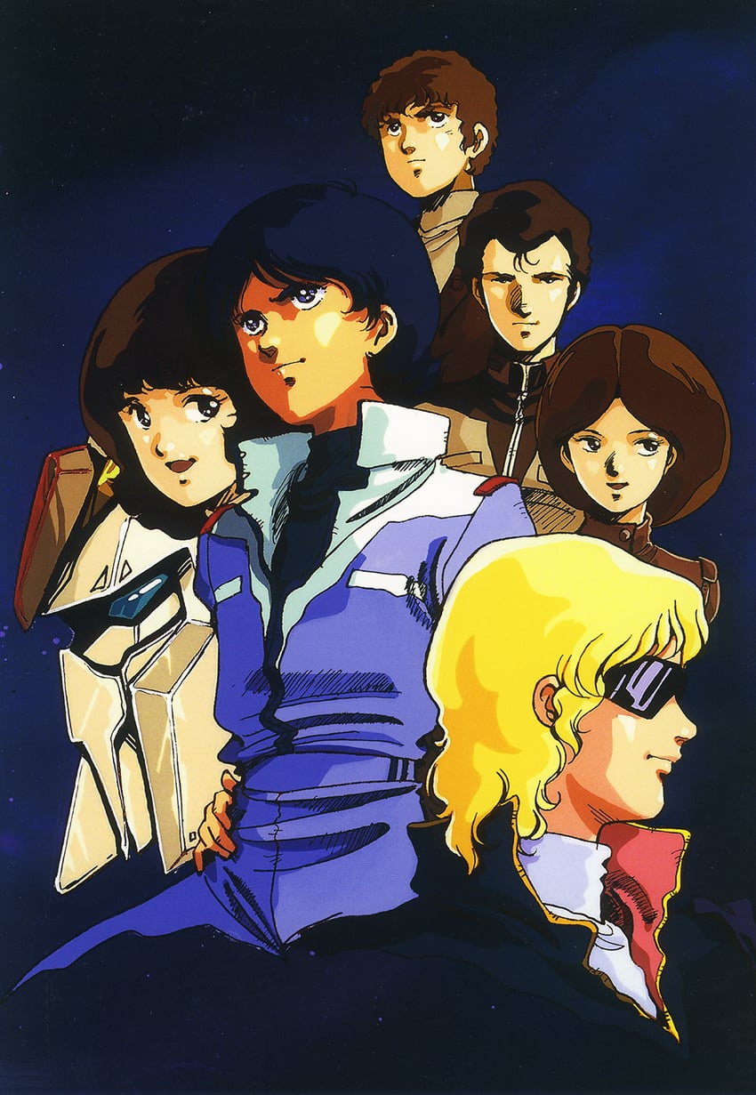 amuro ray, kamille bidan, zeta gundam, quattro bajeena, fa yuiry, and 2 more (gundam and 1 more) drawn by mikimoto_haruhiko