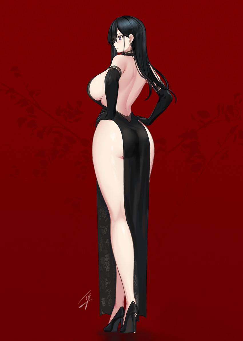 classy-black-haired girl (original) drawn by hayabusa_(vert_320)
