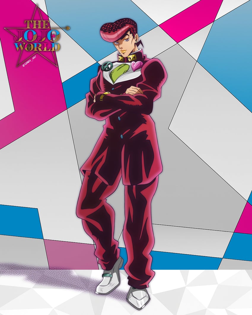 higashikata josuke (jojo no kimyou na bouken and 1 more) drawn by genda_art
