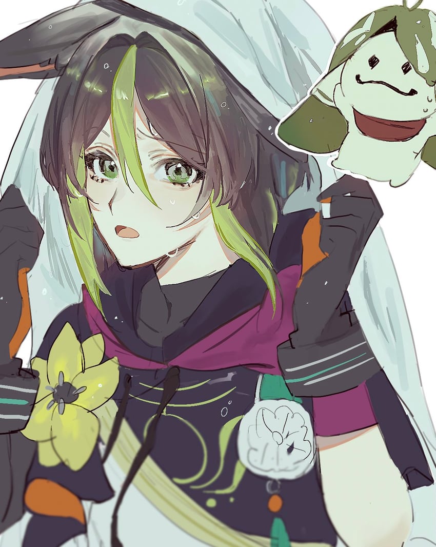 tighnari, aranara, and arama (genshin impact) drawn by azu_zubi