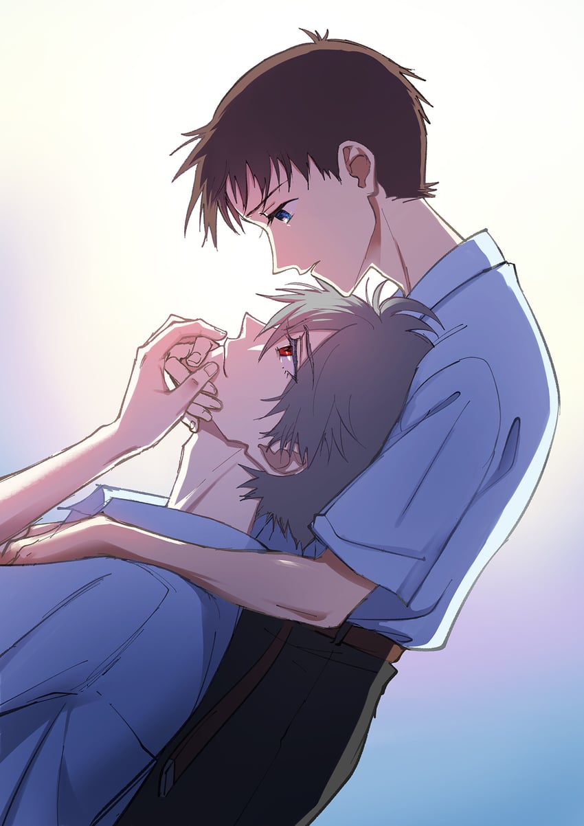 ikari shinji and nagisa kaworu (neon genesis evangelion) drawn by yellowfish
