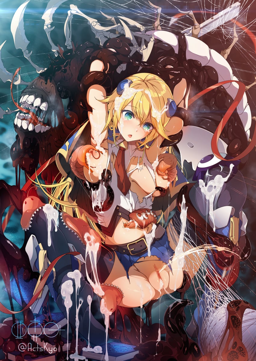 noel vermillion and arakune (blazblue) drawn by foley_anden