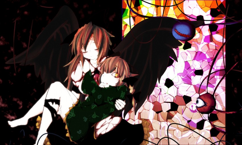 kaenbyou rin and reiuji utsuho (touhou) drawn by senoo_arika