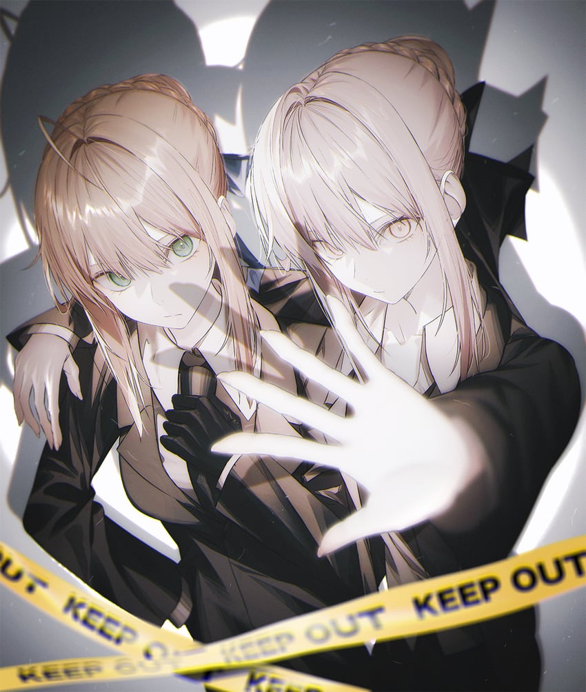 artoria pendragon, saber, and saber alter (fate and 2 more) drawn by fov_ps