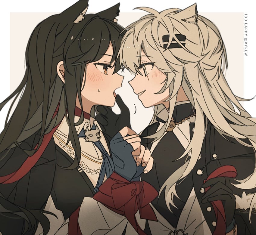 texas, lappland, and texas the omertosa (arknights) drawn by seri_(vyrlw)