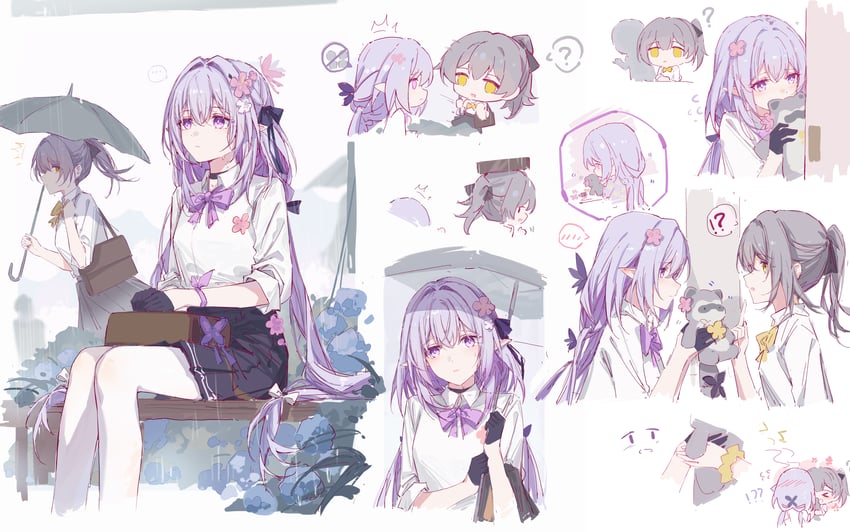 trailblazer, stelle, and castorice (honkai and 1 more) drawn by yajuu