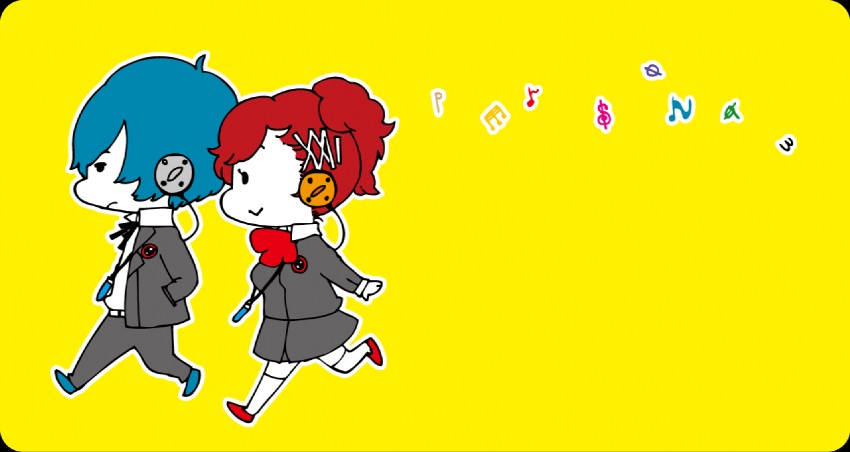 yuuki makoto and shiomi kotone (persona and 2 more) drawn by oyamada_(pixiv_2249267)