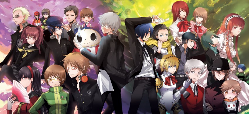 yuuki makoto, narukami yu, shirogane naoto, satonaka chie, aigis, and 21 more (persona and 2 more) drawn by kuzu_youkan
