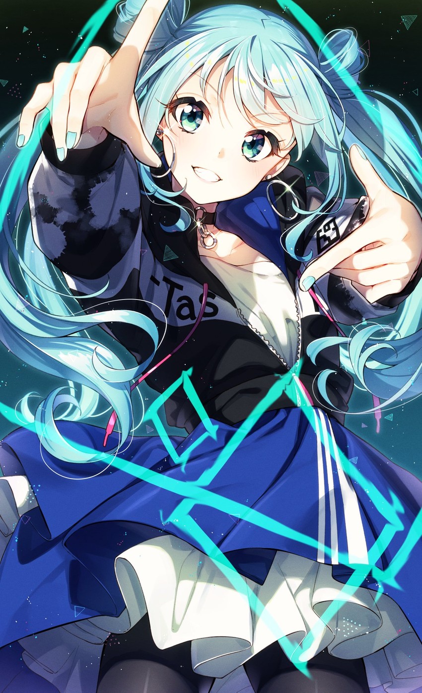 hatsune miku and vivid bad squad miku (vocaloid and 1 more) drawn by sakuragi_ren