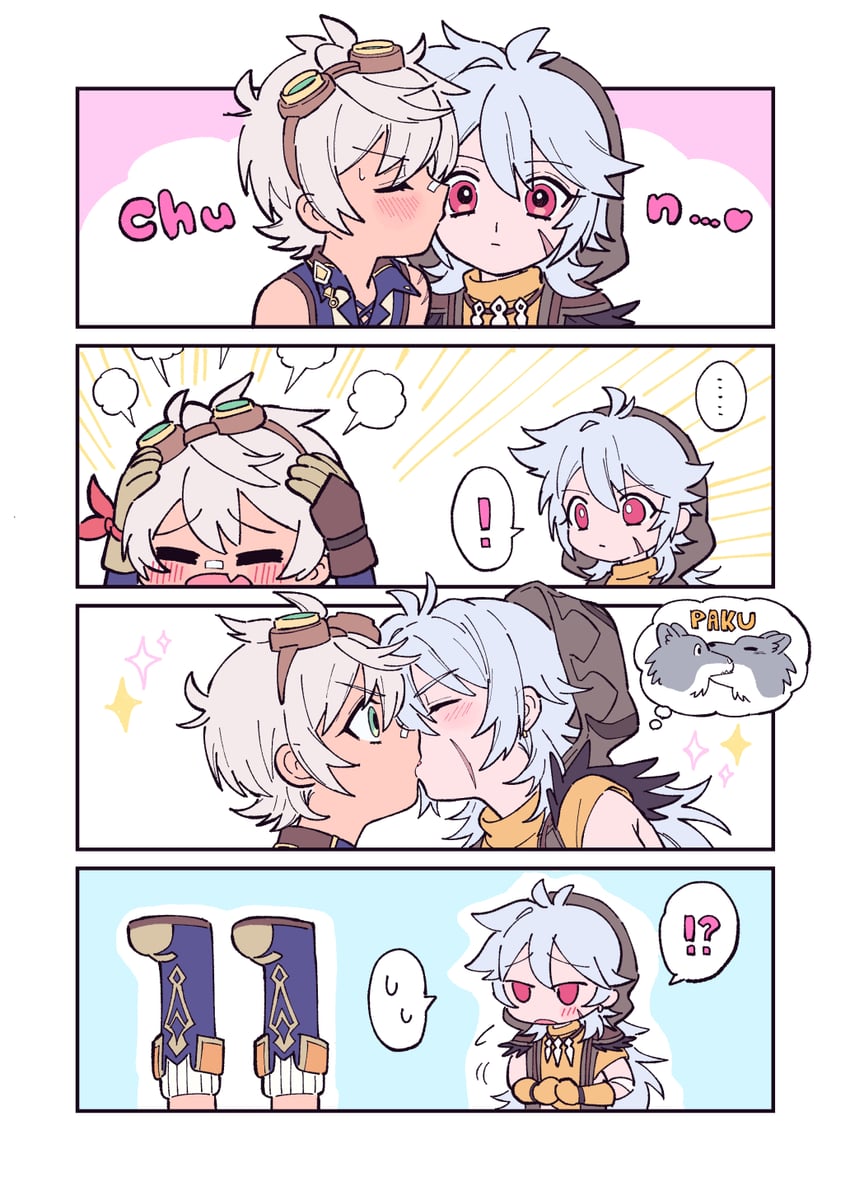 razor and bennett (genshin impact) drawn by rai_gnsnyou