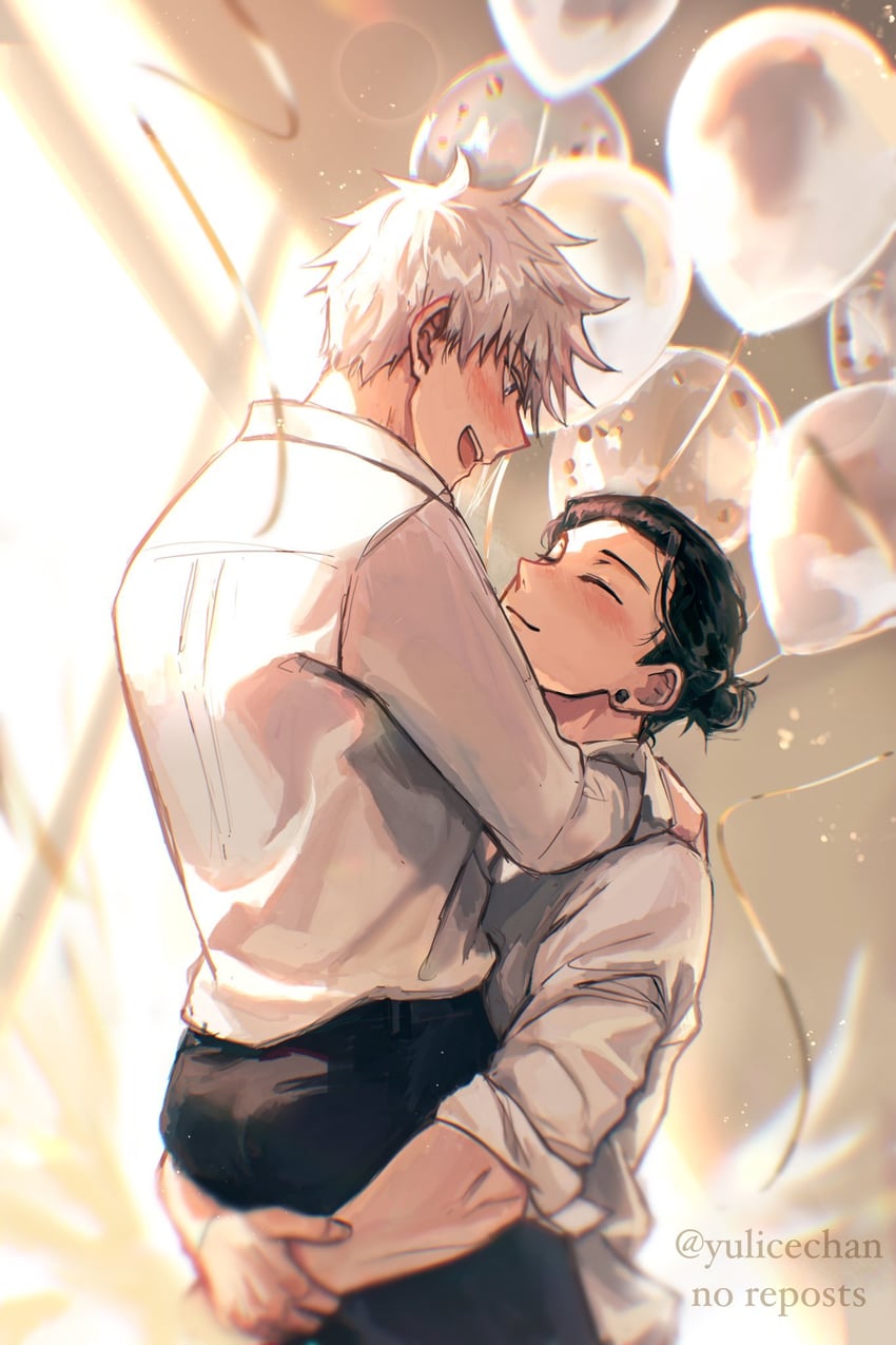 gojou satoru and getou suguru (jujutsu kaisen) drawn by yulicechan
