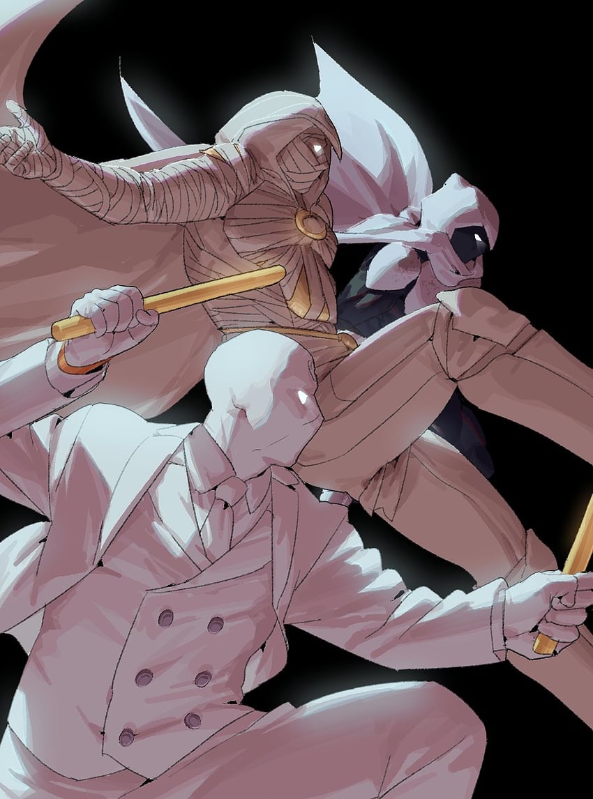 moon knight and mr. knight (marvel and 2 more) drawn by bozo-chan