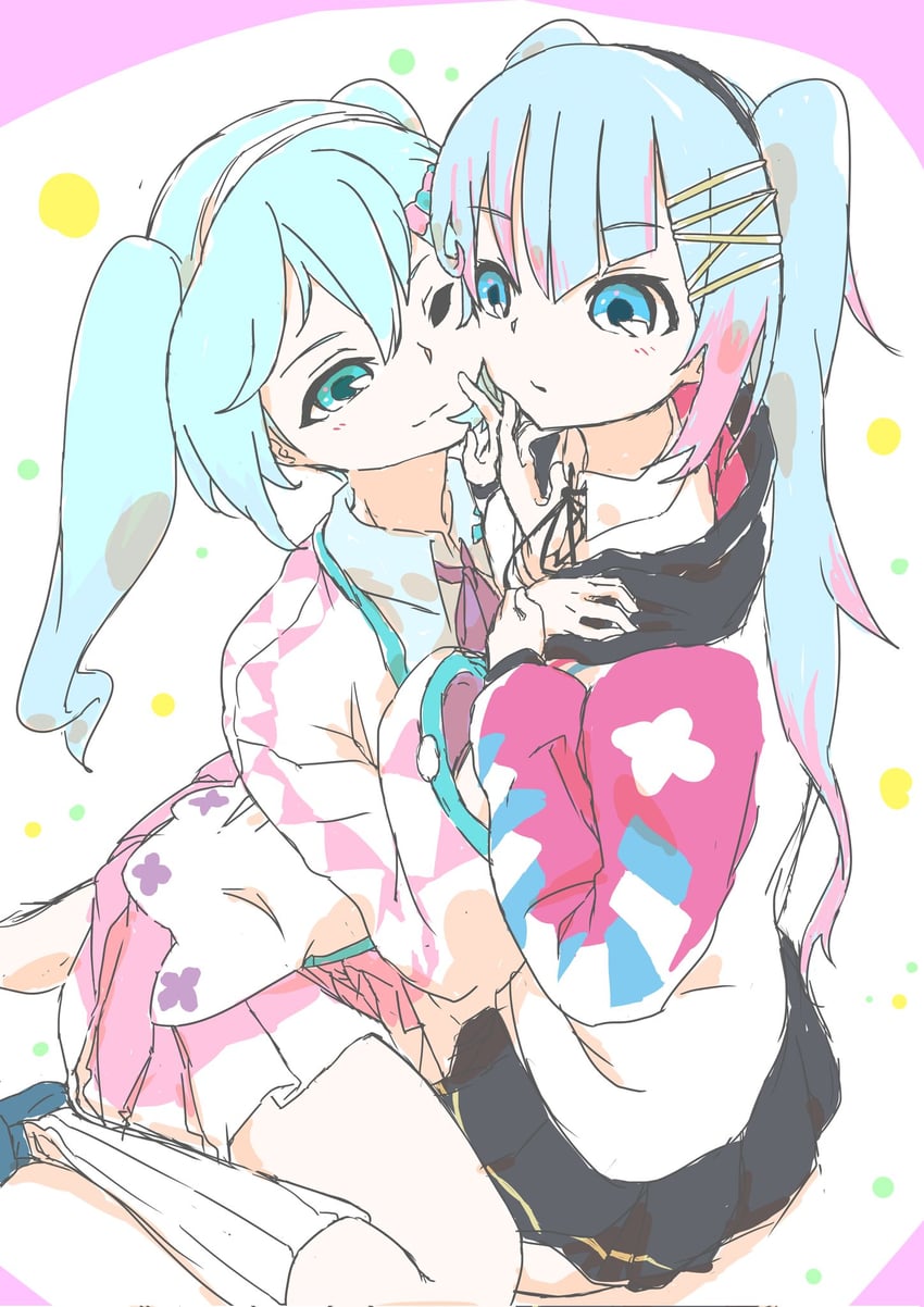 hatsune miku and magical mirai miku (vocaloid and 1 more) drawn by tororo51681849