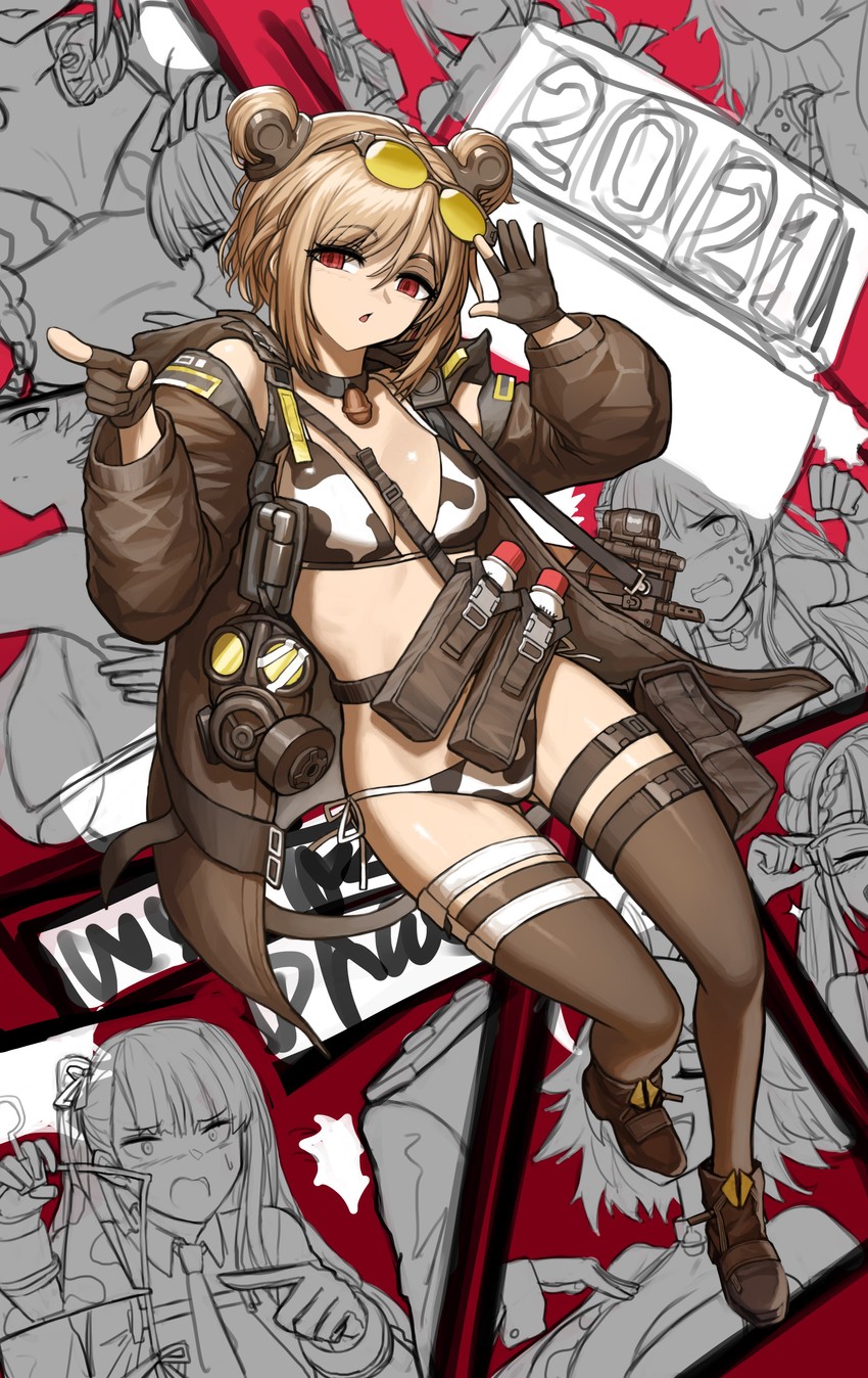 wa2000, st ar-15, and p90 (girls' frontline) drawn by cheogtanbyeong