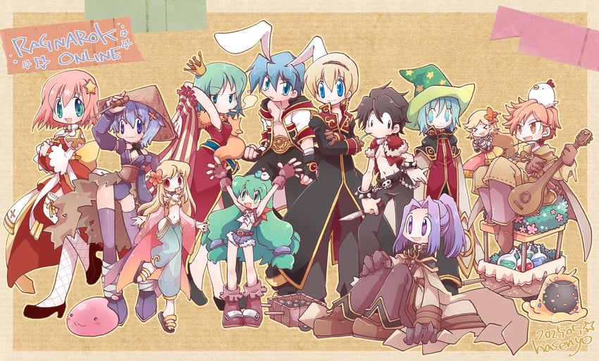 arch bishop, priest, poring, alchemist, assassin, and 9 more (ragnarok online) drawn by hasenyo