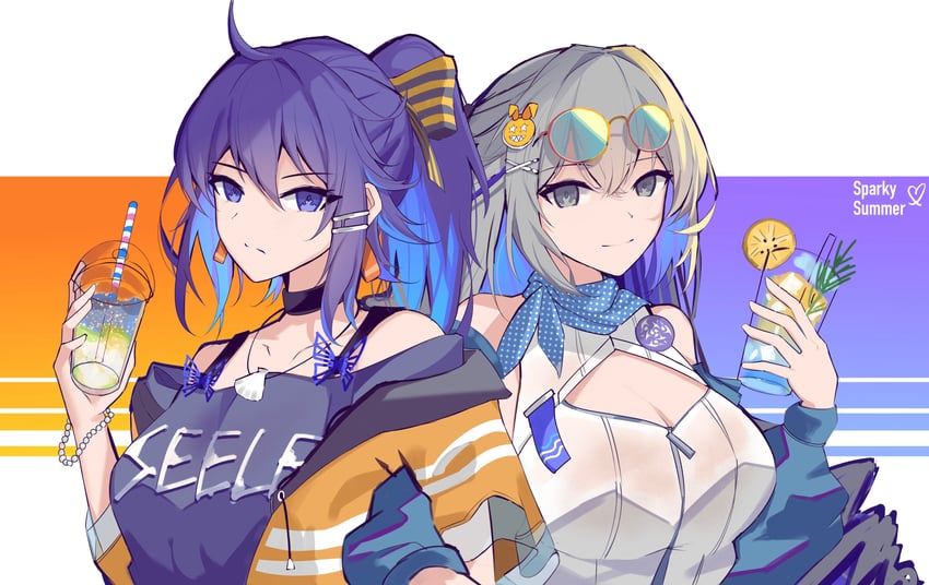 homu, bronya rand, and seele (honkai and 2 more) drawn by sparks_summer