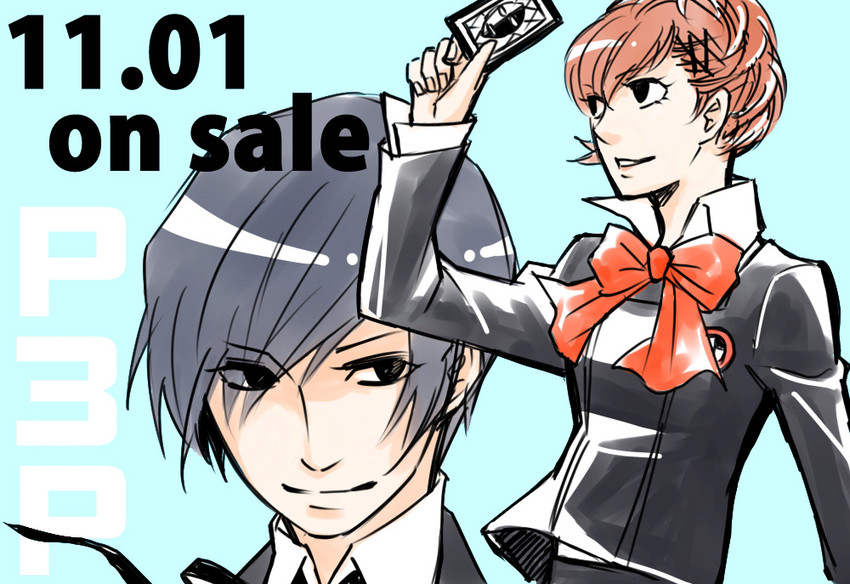 yuuki makoto and shiomi kotone (persona and 2 more) drawn by ginkokko