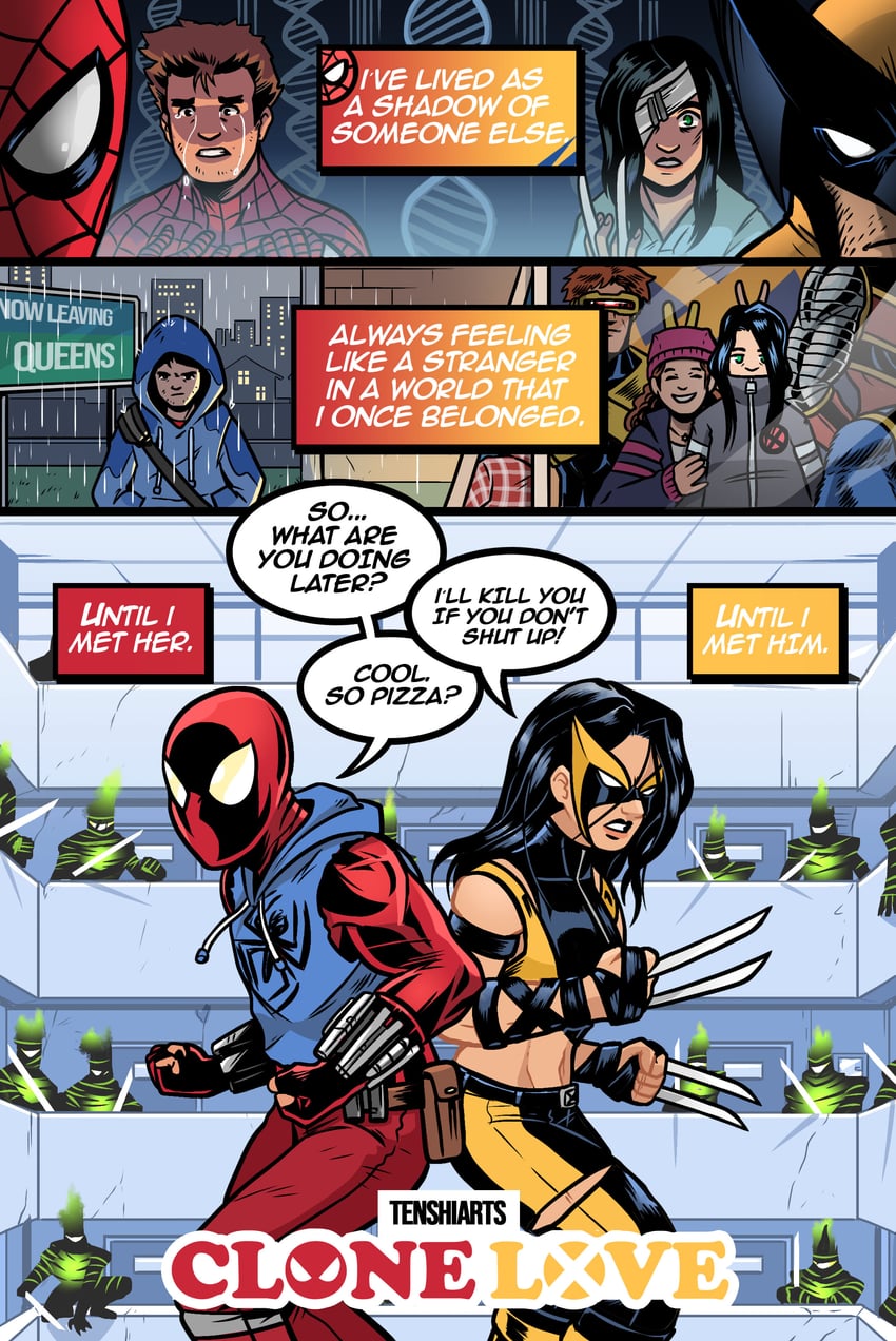 wolverine, spider-man, x-23, laura kinney, cyclops, and 3 more (marvel and 2 more) drawn by tenshiartsgt