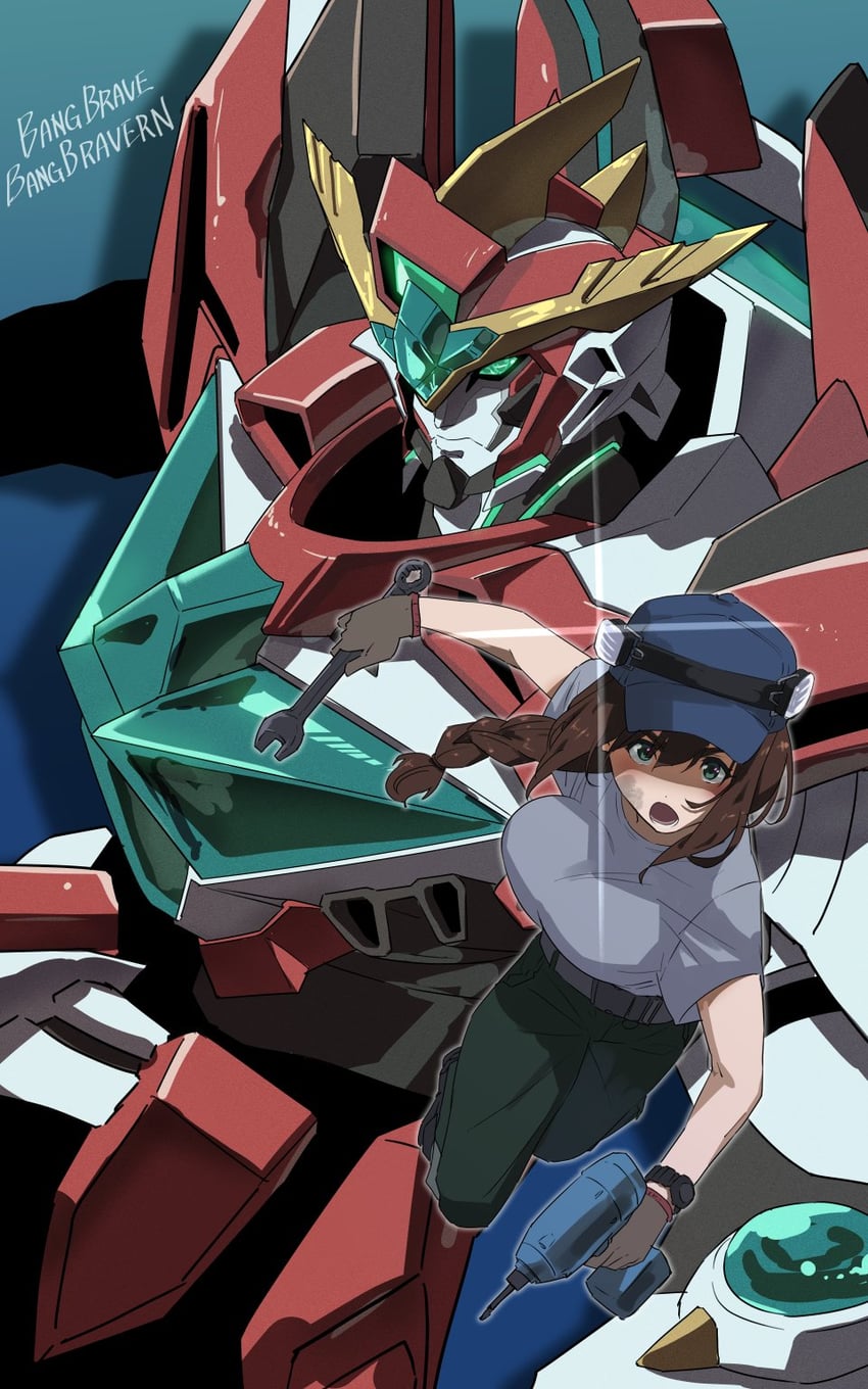 bravern and miyu katou (yuuki bakuhatsu bang bravern) drawn by exocet_(exocet4)