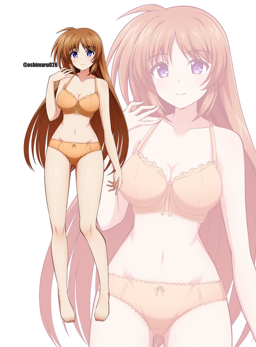 takamachi nanoha (lyrical nanoha and 2 more) drawn by oshimaru026