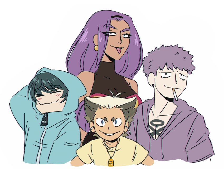 meowth, arbok, wobbuffet, and weezing (pokemon) drawn by kiana_mai