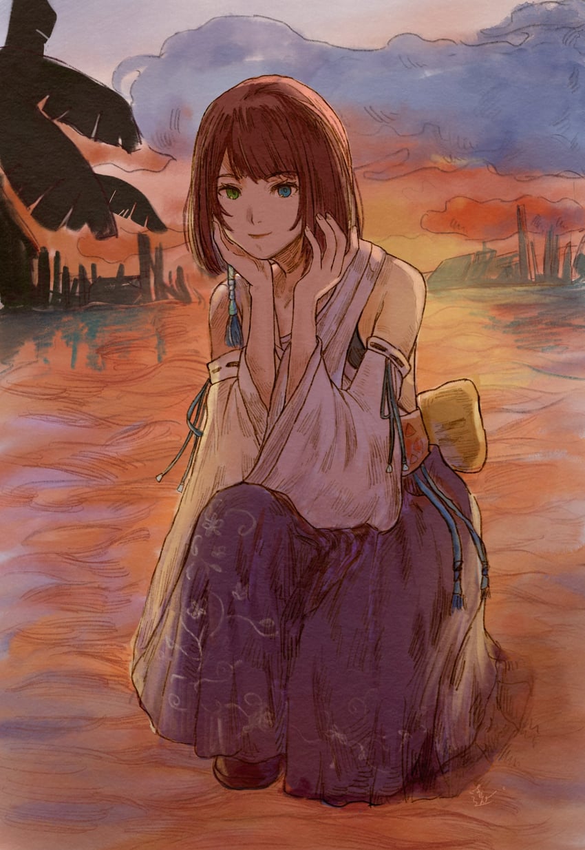 yuna (final fantasy and 1 more) drawn by namelessdm