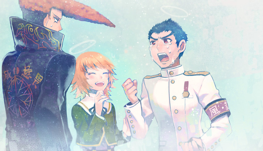 fujisaki chihiro, ishimaru kiyotaka, and owada mondo (danganronpa and 1 more) drawn by lino_chang