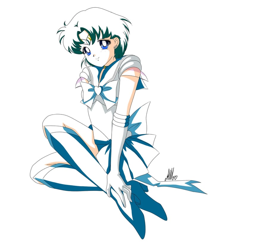 mizuno ami and sailor mercury (bishoujo senshi sailor moon) drawn by anello81