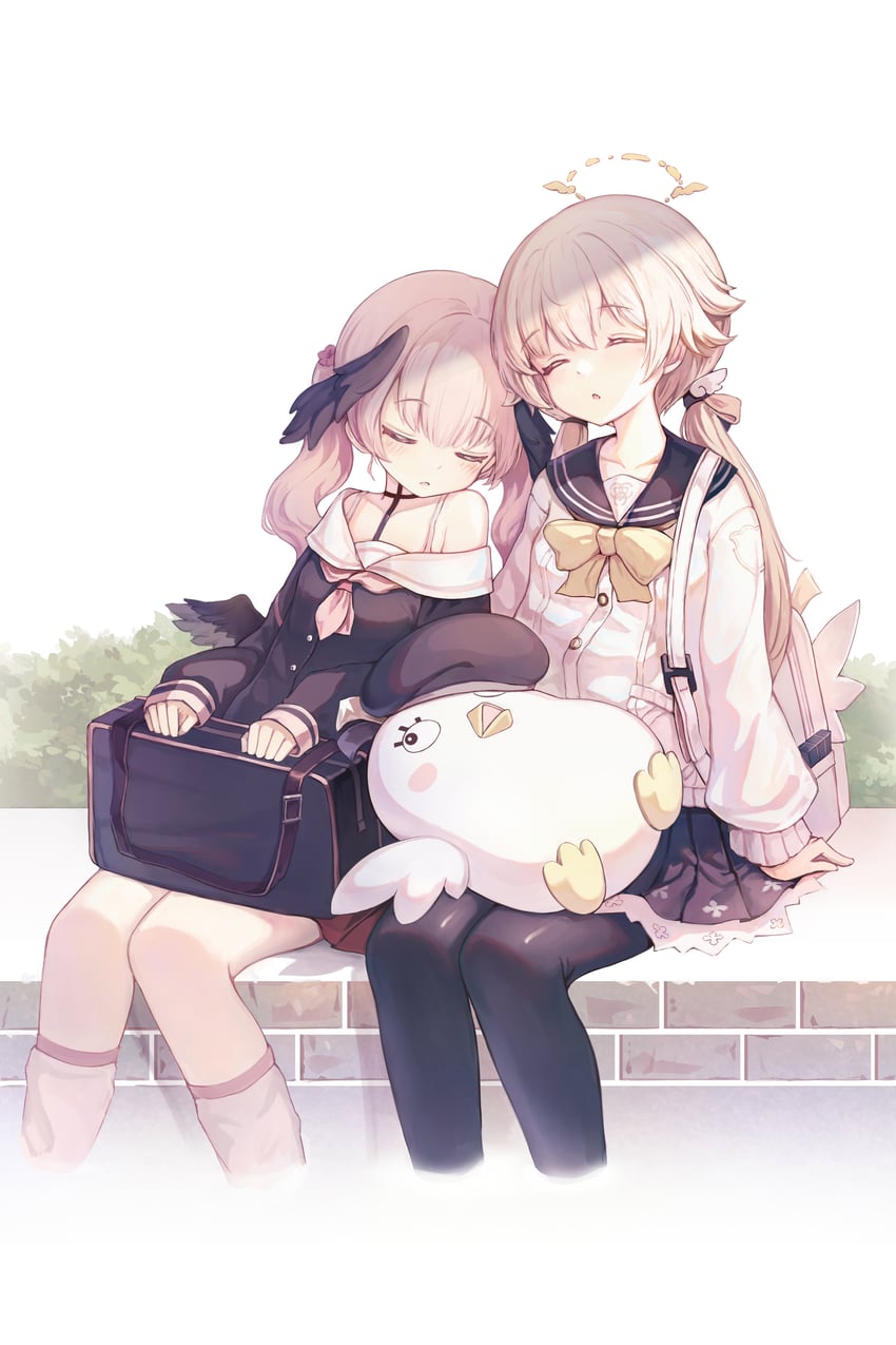 koharu, hifumi, and peroro (blue archive) drawn by negirate