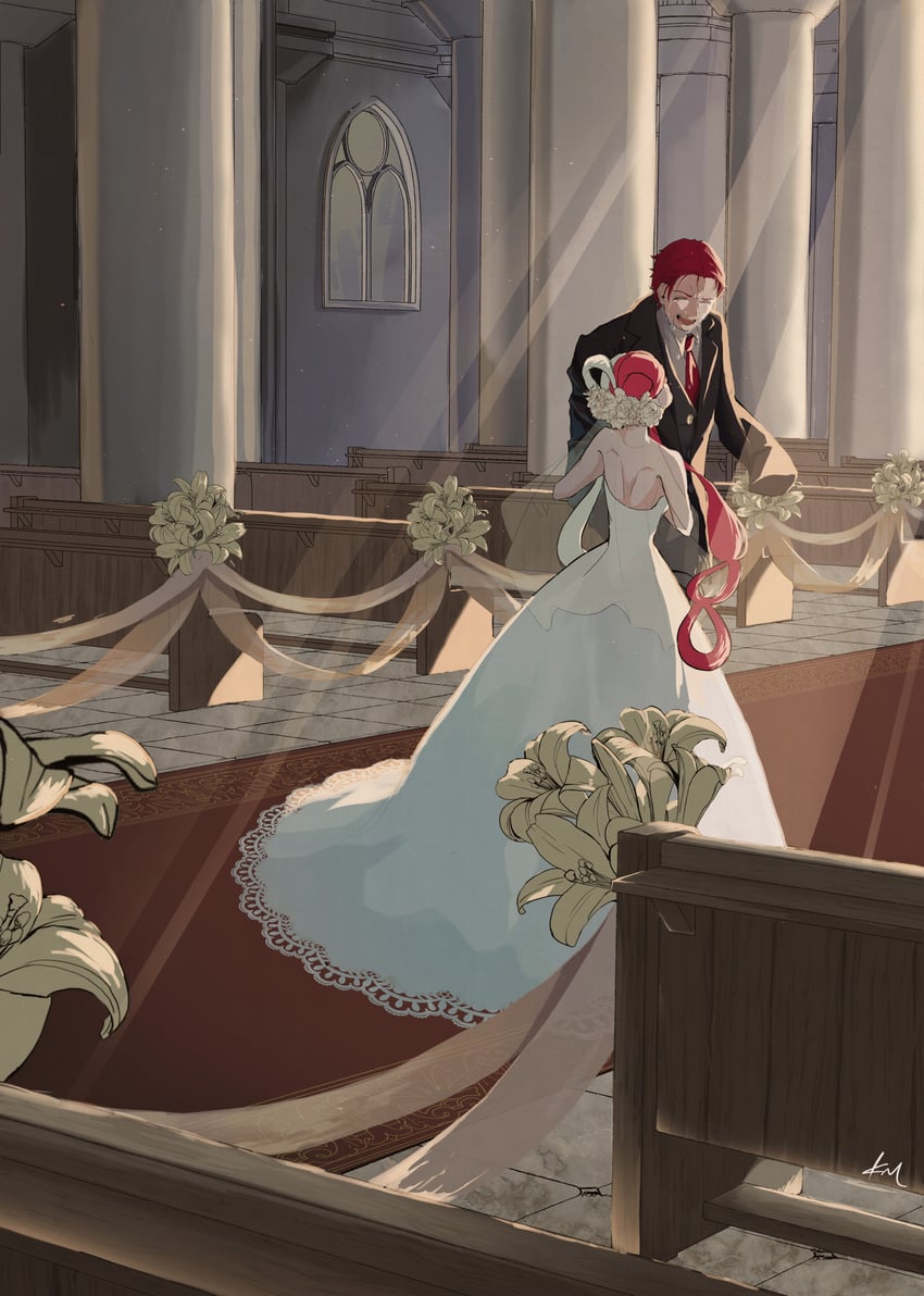 uta and shanks (one piece and 1 more) drawn by kivitmiya