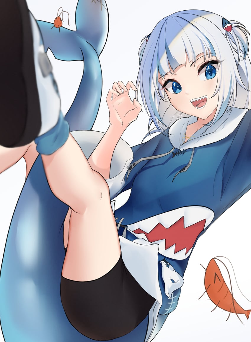 gawr gura and ebi-chan (hololive and 1 more) drawn by ausseh1
