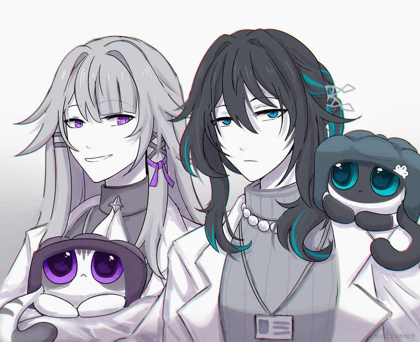 herta, the herta, and ruan mei (honkai and 1 more) drawn by namelesswolf