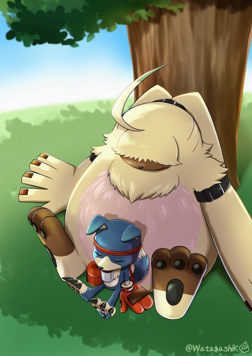 gaomon, angoramon, and nakai kazuya (digimon and 2 more) drawn by watagashikn