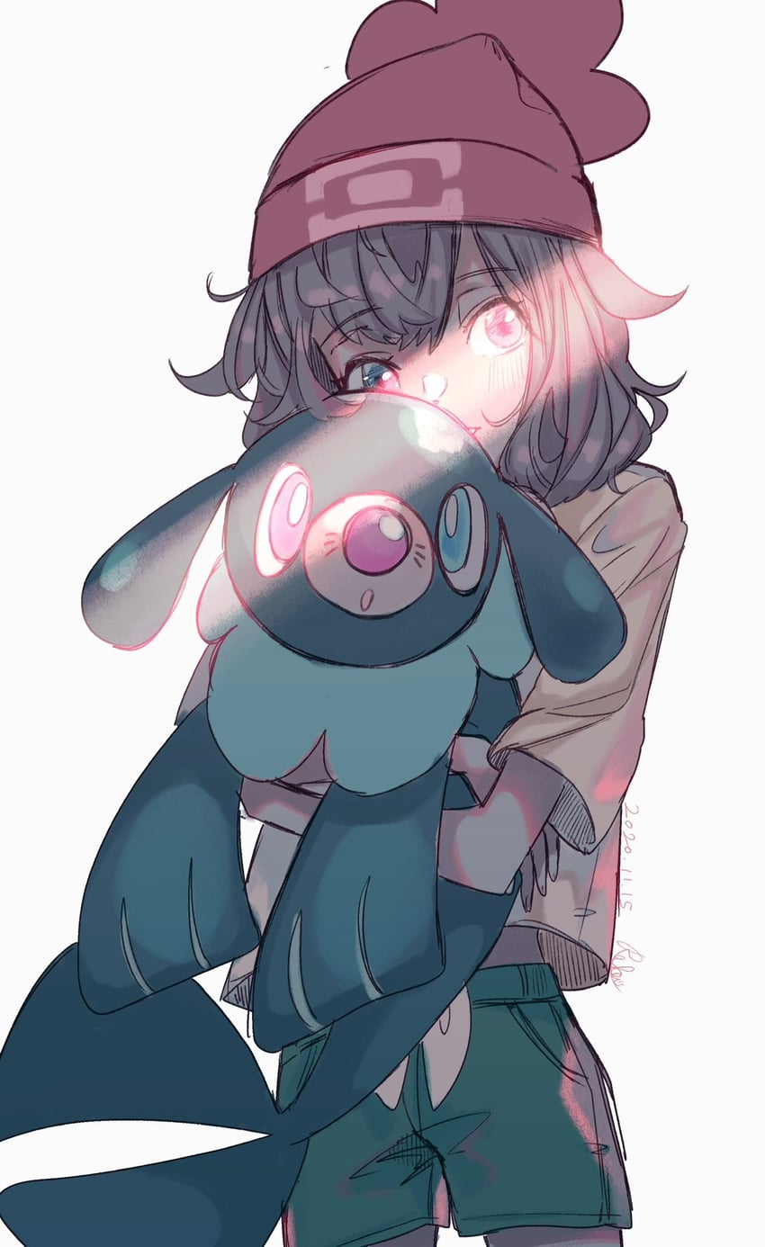 selene and popplio (pokemon and 1 more) drawn by r.aka.