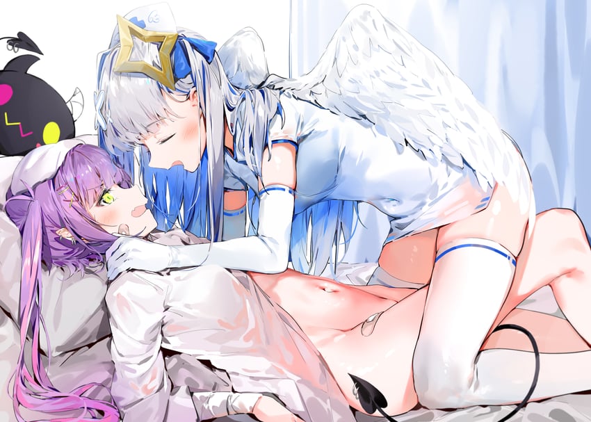 tokoyami towa, amane kanata, and bibi (hololive) drawn by silver_(chenwen)