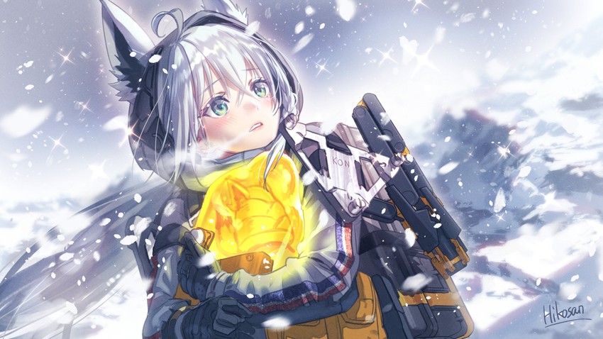 shirakami fubuki, oruyanke, and sam porter bridges (hololive and 1 more) drawn by hikosan