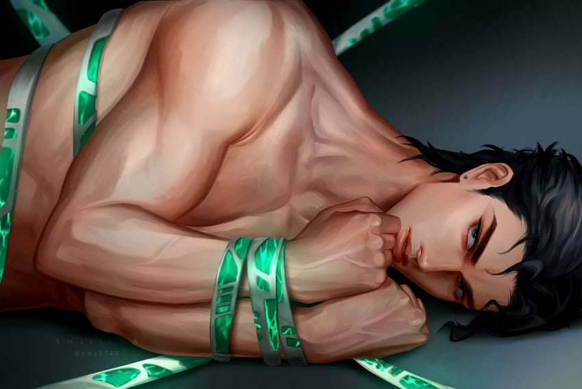 kujo jotaro and hierophant green (jojo no kimyou na bouken and 1 more) drawn by pma1744