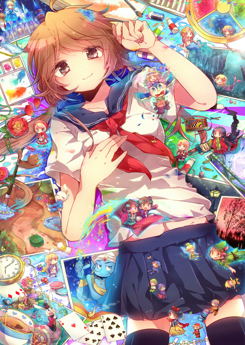 alice, little red riding hood, snow white, cinderella, little match girl, and 4 more (original and 10 more) drawn by mikomikko