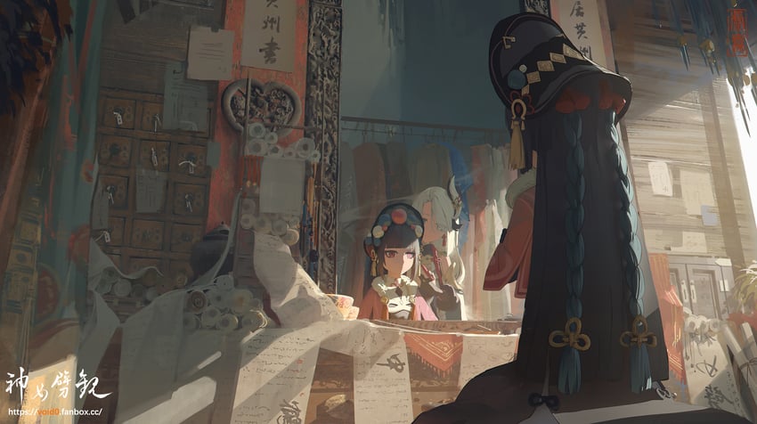 shenhe and yun jin (genshin impact) drawn by void_0