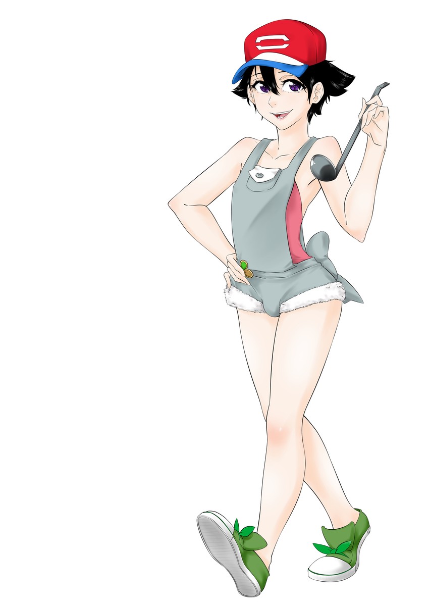 ash ketchum and mallow (pokemon and 1 more) drawn by hermit_tanuki