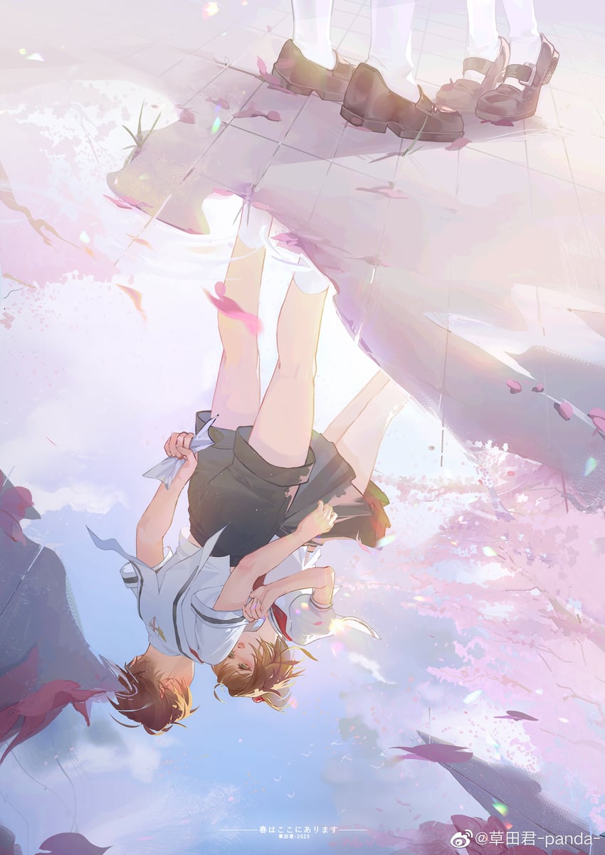 kinomoto sakura and li syaoran (cardcaptor sakura) drawn by zm-panda-