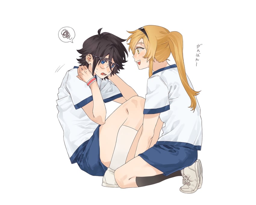 momijiyama teru and koishikawa iko (shy) drawn by jiguang_haibao