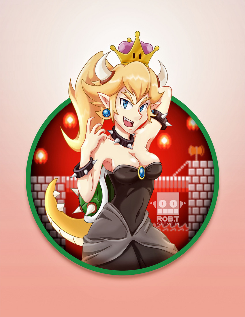 bowsette and lava bubble (mario and 1 more) drawn by ciberman001