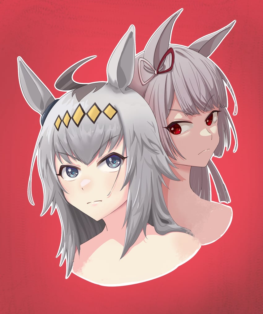 oguri cap and fujimasa march (umamusume and 1 more) drawn by publius