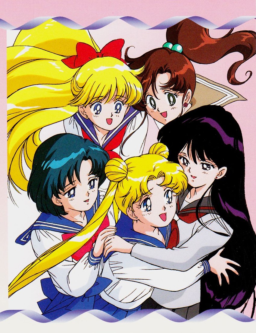 tsukino usagi, mizuno ami, aino minako, hino rei, and kino makoto (bishoujo senshi sailor moon) drawn by tadano_kazuko